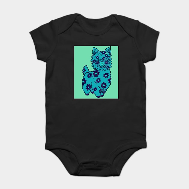 llama cute animal Baby Bodysuit by Lin Watchorn 